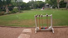 The Arizona Biltmore offered a lot of amenities for our staycation including lawns for croquet, cornhole, and outdoor chess.