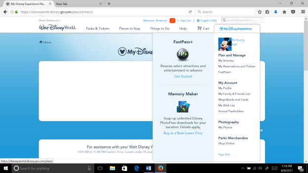 Walt Disney World Planning - How to Set Up an Account in My Disney Experience